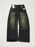 Black Acid Wash Wide