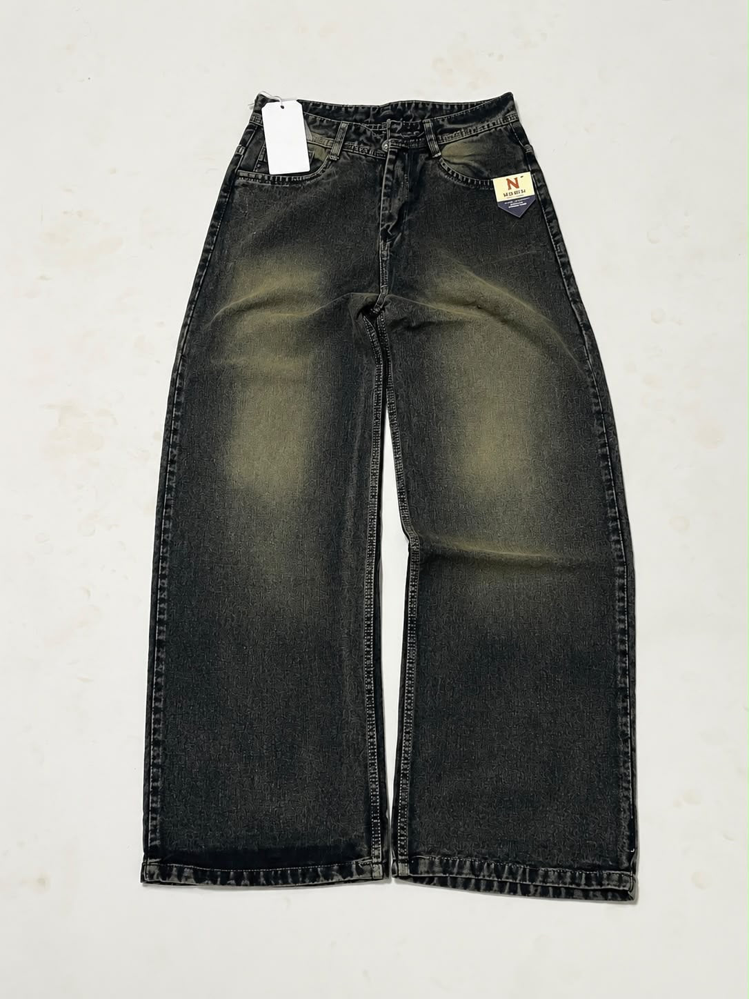 Black Acid Wash Wide